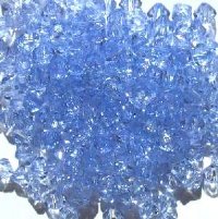 200 6mm Acrylic Faceted Bicone Light Sapphire